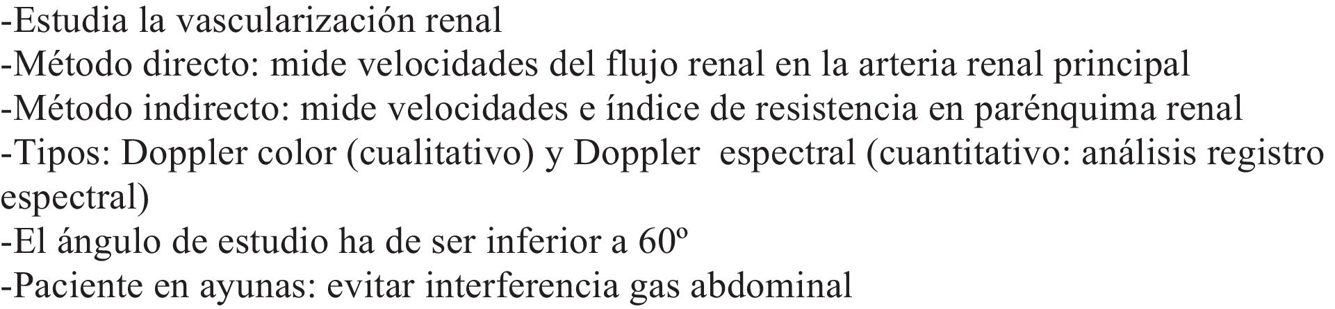 Ecografía renal Doppler: aspectos clave.